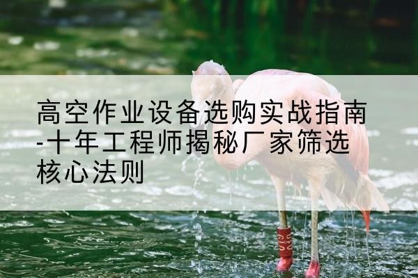金川剪叉式升降机厂家-高空作业设备选购实战指南-十年工程师揭秘厂家筛选核心法则